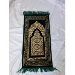 Tapis de prière imprimé vert pour enfant