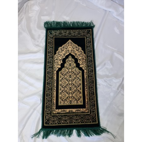Tapis de prière imprimé vert pour enfant
