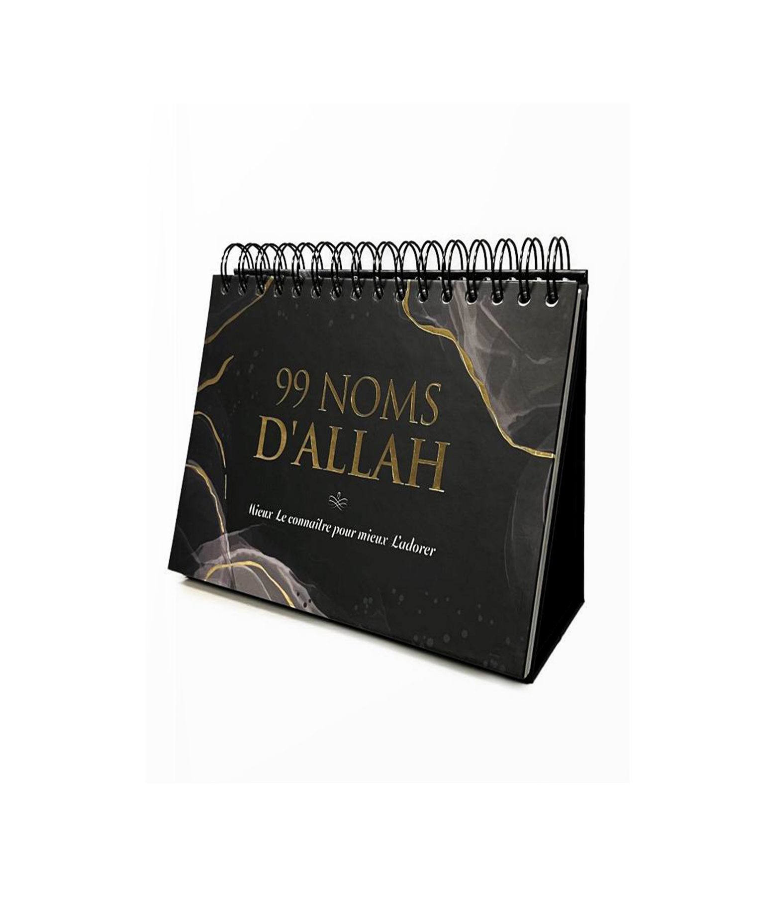 99 noms d’allah – mieux le connaître pour mieux l’adorer – calendrier chevalet noir – editions al-hadith