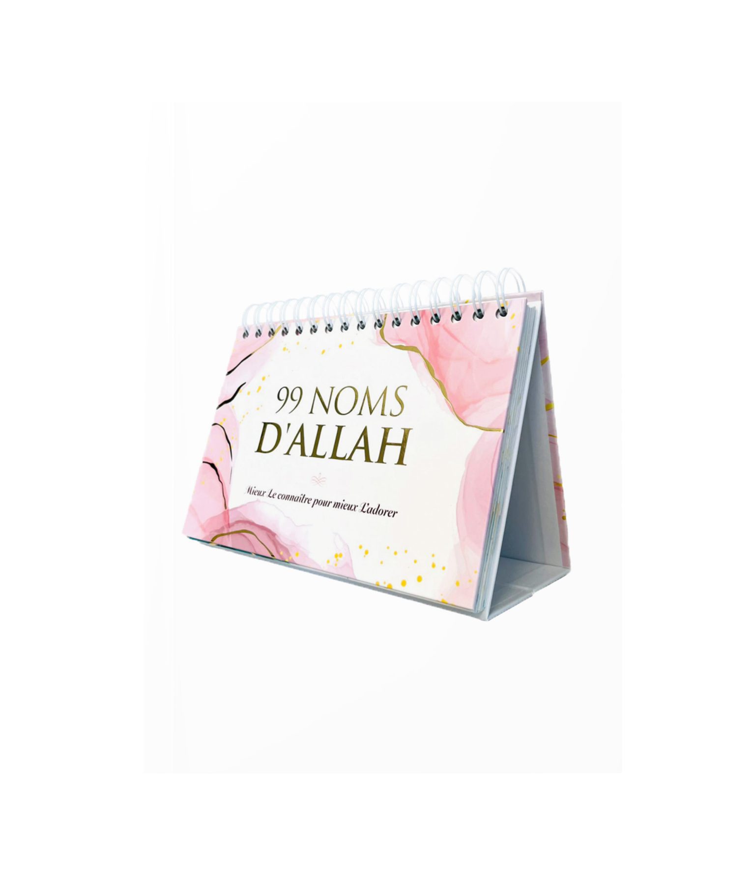 99 noms d’allah – mieux le connaître pour mieux l’adorer – calendrier chevalet noir – editions al-hadithè